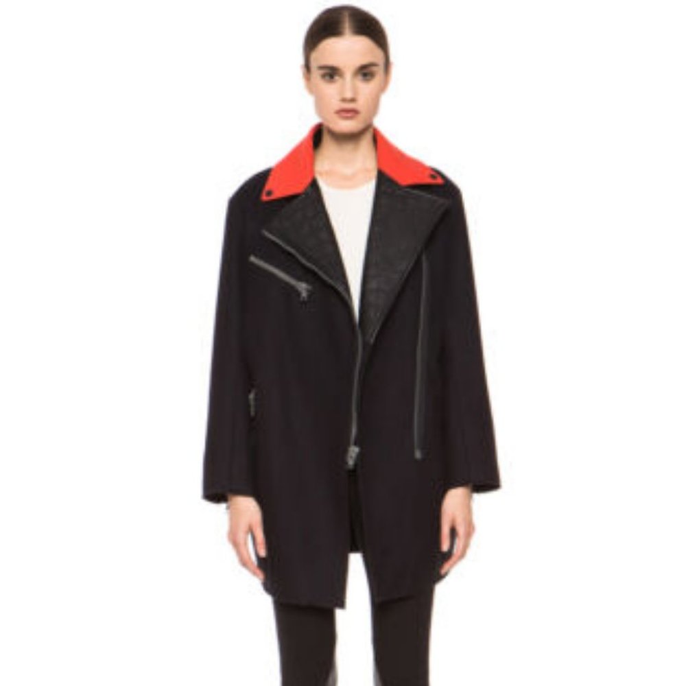 Rag & Bone Turner Color Block Wool Blend Coat Sz XS